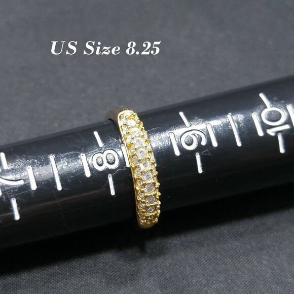 Swarovski Ring Swan Logo 925 Rhinestone Band Size 8.25 Stamped L Swan 925 - Picture 10 of 12